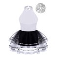thumbnail image 2 of iiniim Robe Tutu de Ballet Scintillante pour Filles Enfants Tenue de Danse Moderne Jazz Latin Costume de Performance sur Scène avec Ensemble de Chouchous pour Cheveux Argent 8, 2 of 6