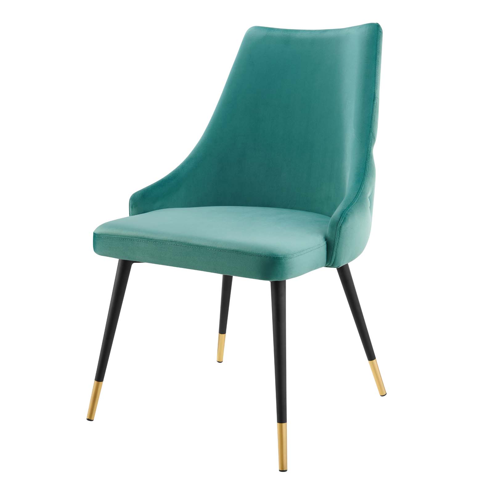Tufted Side Dining Chair, Velvet, Teal Blue, Modern Contemporary Urban