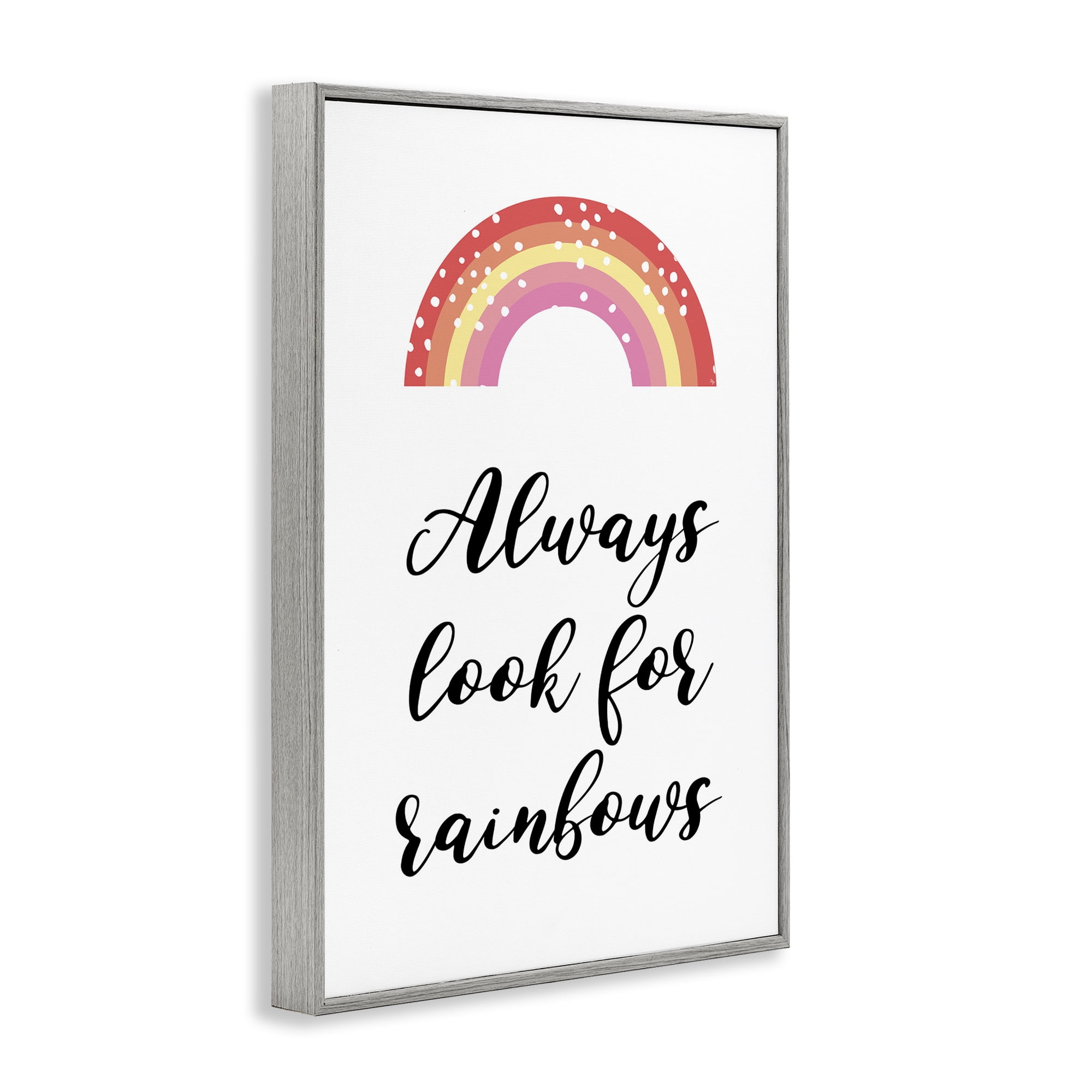 Stupell Industries Always Look For Rainbows Gray Framed Giclee Art, design by Martina Pavlova