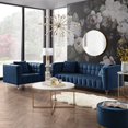 thumbnail image 4 of Inspired Home Grant Navy Velvet Sofa - Biscuit Tufted | Lucite Leg | Sinuous Springs, 4 of 11