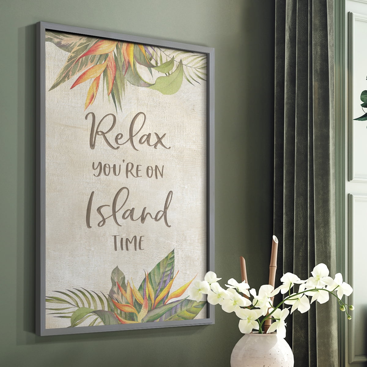 You're On Island Time Framed Print - Solid Wood in Single Picture Frame Solid Wood 2 Framed Print