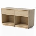 thumbnail image 4 of EYYTHUNG Modern End Side Table Set of 2, Farmhouse 18" Wood Nightstand Boho Bedside Table Accent Night Stand, Light Oak, 4 of 6