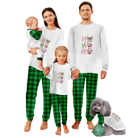 

Holiday Family Matching Christmas Pajamas Sleepwear Set Christmas Buffalo Plaid Stripe Print Sizes for Adult-Kids-Baby-Pet 2-Piece Top and Pants Bodysuits Unisex Pajamas Sets