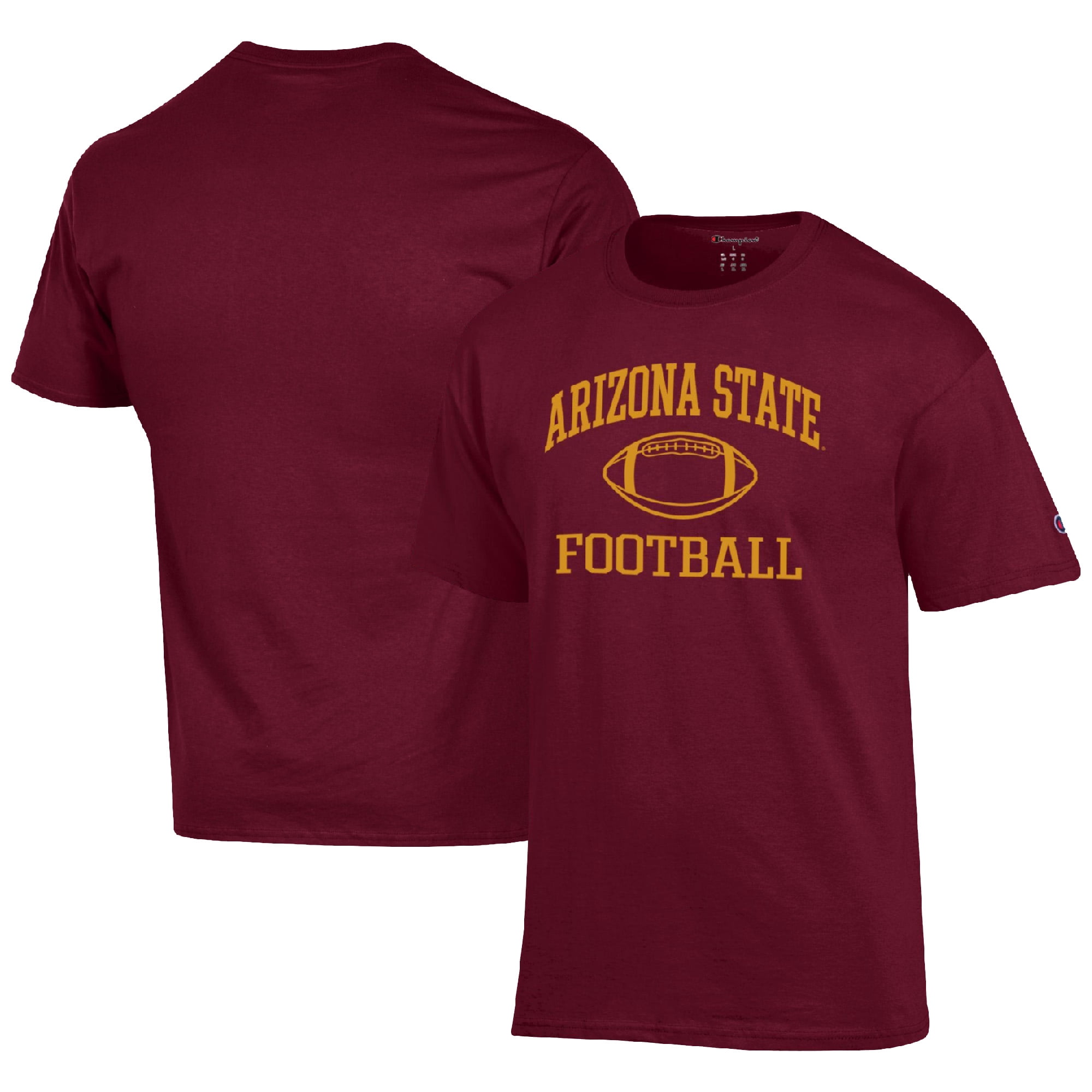 Men's Champion Maroon Arizona State Sun Devils Football Icon T-Shirt