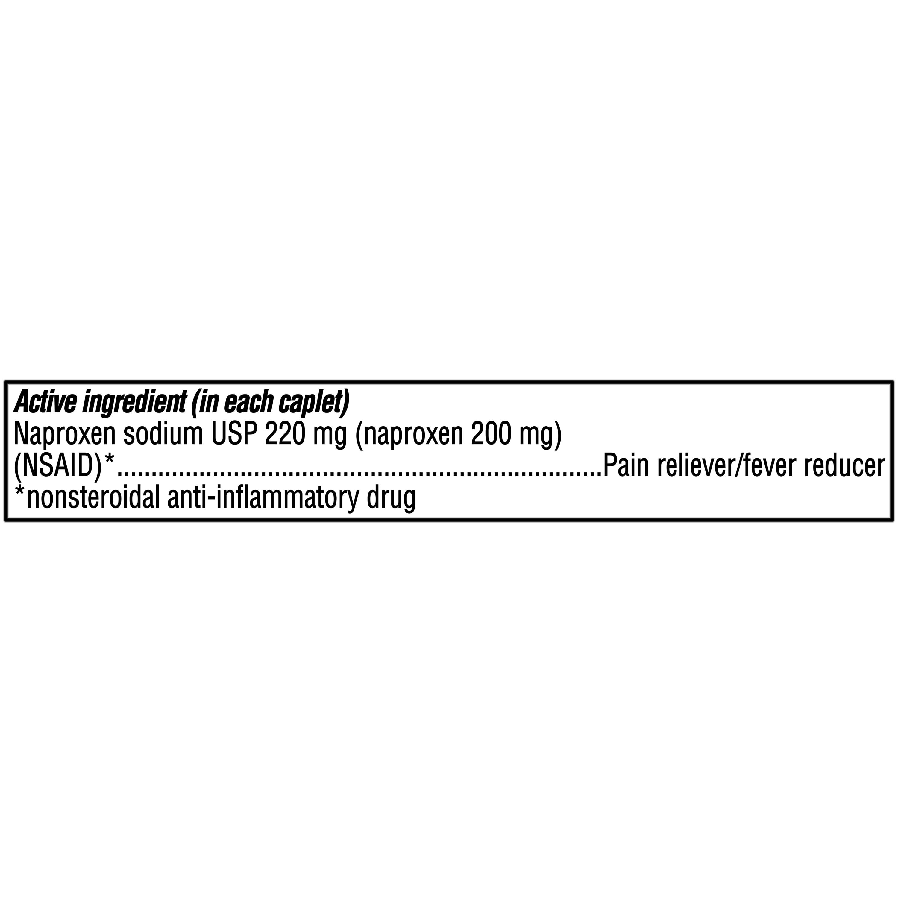 Equate All Day Pain Relief Naproxen Sodium Caplets, 220 mg, 50 Count, Compare to Aleve® Caplets Active Ingredient