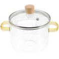 thumbnail image 1 of Olla de vidrio transparente con tapa, olla de vidrio con doble asa para cocinar ramen, utensilios de cocina de vidrio, 1 of 6