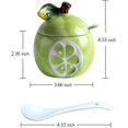 thumbnail image 2 of YISITIAN Fruit Shaped Ceramic Sugar Bowl with Lid and Spoon, Decorative Salt and Pepper Storage Jar for Kitchen Countertop, Creative Condiment Pot Set for Dining Table, Seasoning Container(Green), 2 of 6
