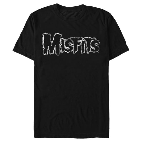 Men's Misfits Distressed Logo  Graphic Tee Black 2X Large