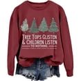 thumbnail image 4 of Clothing 2025 Delayuji Womens Oversized Sweatshirt Christmas Trees Sweatshirt Womens Funny Tree Camping Sweatshirt Casual Fall Pullover Tops Christmas Sweatshirt for Women Red Xxl, 4 of 4