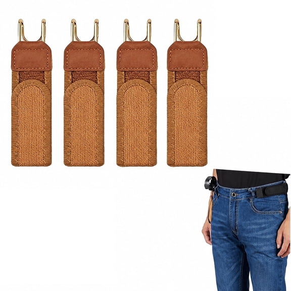 Buckleless Elastic Belt with Metal Hooks, Adjustable No-Buckle Waist Belt for Men and Women, Comfortable Invisible Belt for Jeans, Pants, Work and Everyday Wear,2set