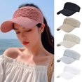 thumbnail image 2 of Women Visor Hats, Foldable Wide Brim Roll-up Beach Ponytail Hats Sun Protection for Golf, 2 of 8