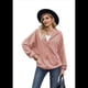 thumbnail image 3 of Sudadera con Capucha y Cremallera de Larga, Color Rosa, Talla XL, 3 of 10