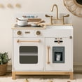 thumbnail image 5 of Robud Pretend Play Kitchen Wooden Toy Set for 3+ Kids with Ice Maker and Oven, White, 5 of 11