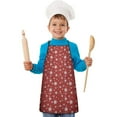 thumbnail image 2 of Red Christmas Snowflake Pattern Kids Aprons for Girls and Boys,Adjustable Neck Strap Toddler Aprons for Kids Cooking Baking, 2 of 7