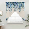 thumbnail image 2 of Swag Valance Curtains for Windows, Spring Blue Floral Light Filtering Kitchen Curtains, Farmhouse Weeping Floral Leaves Burlap Window Treatment Valances for Living Room, 28x36 - 2 PCS, 2 of 9