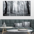 thumbnail image 4 of DESIGN ART Designart "Black and White Foggy Forest" Modern Forest Canvas Wall Artwork Print 32 in. wide x 16 in. high - 1 Panel, 4 of 5