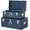Deep Blue, variant on HofferRuffer Decorative Metal Box, Set of 2 Storage Organizer with Lock Hole and Handle, Toy Box for Kids, 23.8X14.2X9.5 Inches (Deep Pink)