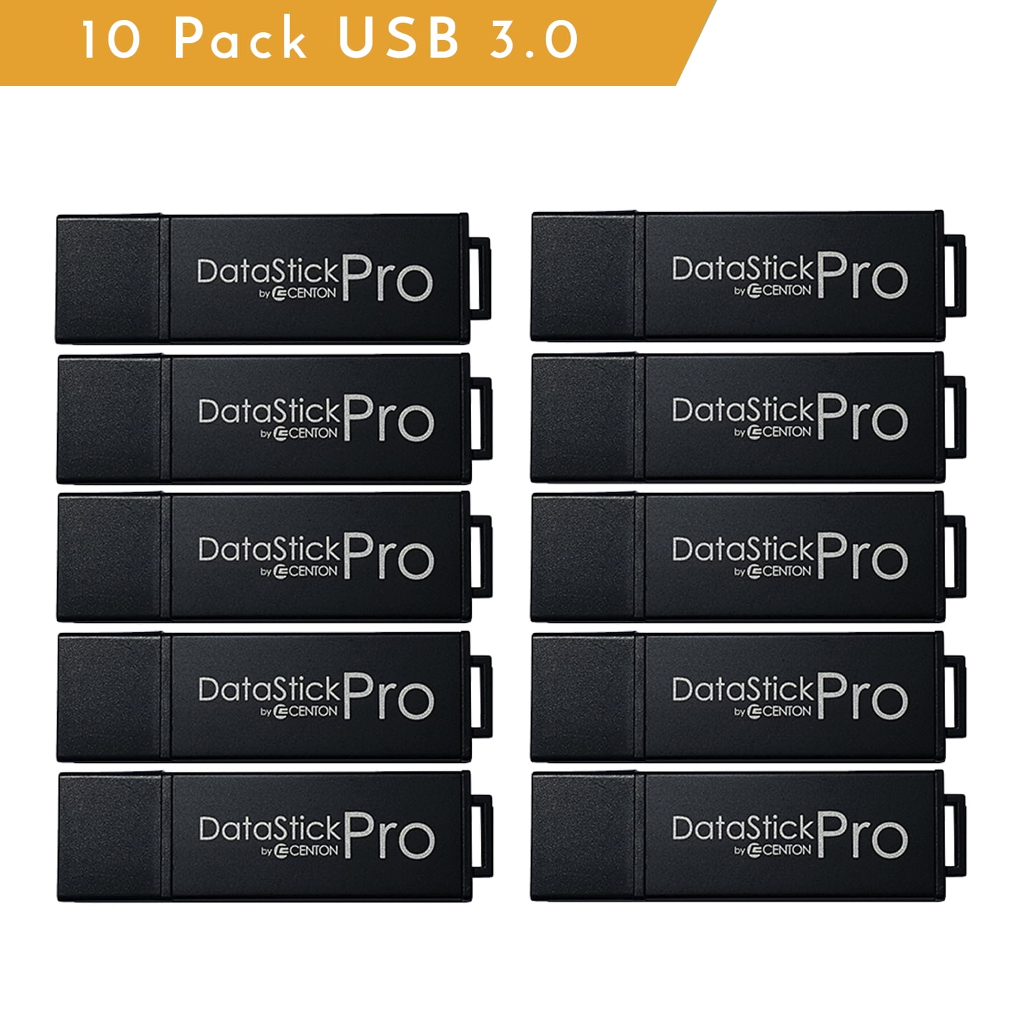 Centon MP ValuePk USB 3.0 Datastick Pro 8GB, 10Pk Bulk - Black (S1-U3P6-8G-10B)