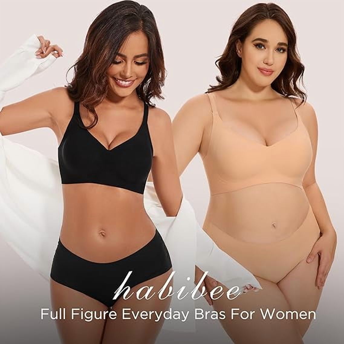 HBlife Bra for Women No Underwire Comfort Seamless Bras Push Up Wireless Bras Full Coverage Bralettes, Bra Extender
