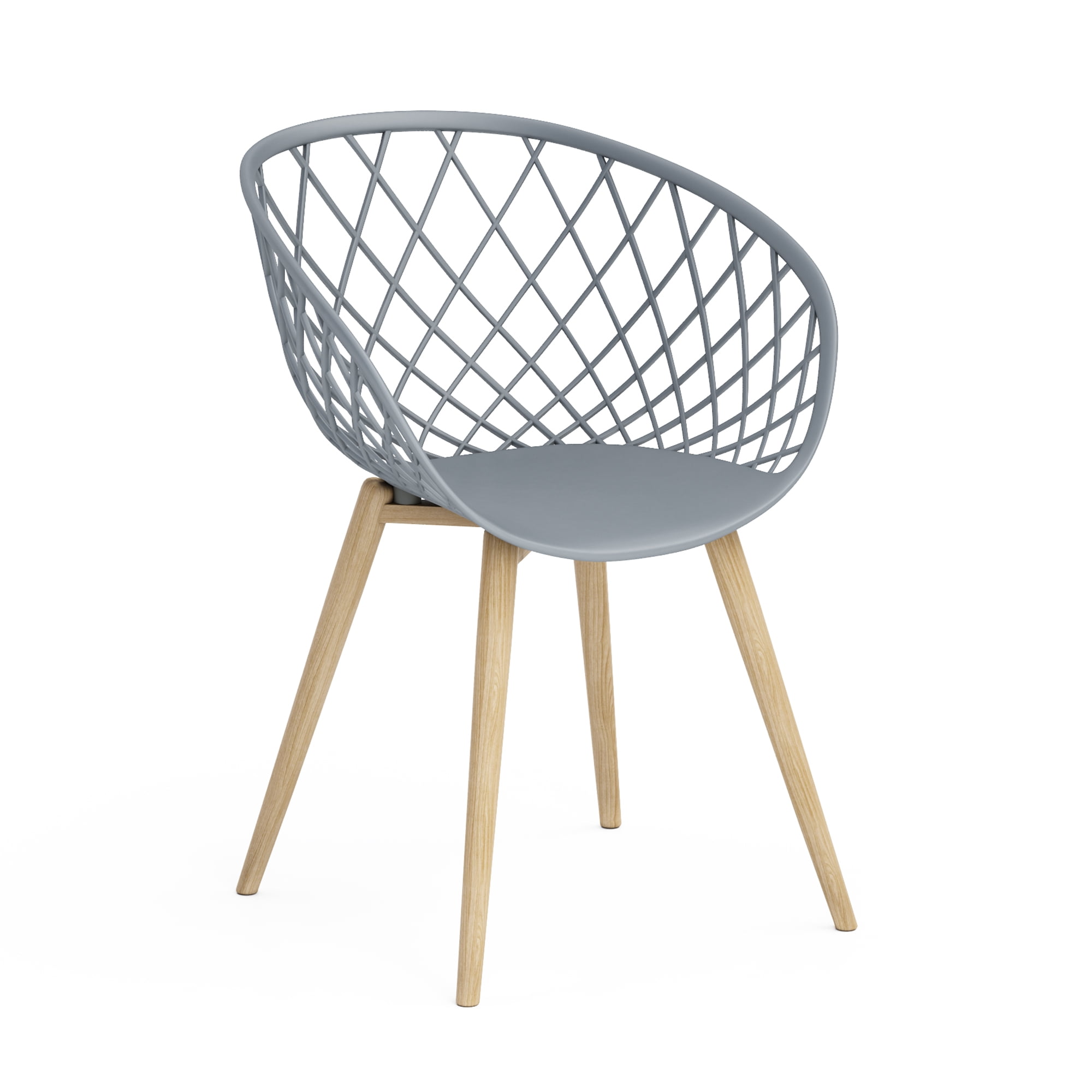 Kurv Chair with Natural Wood Finish Legs (set of 2) - Walmart.com