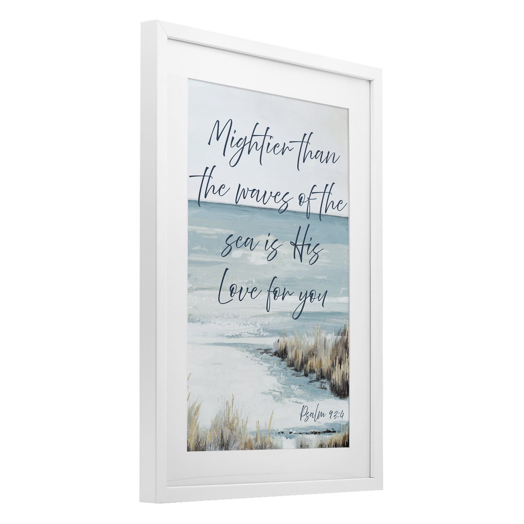 Stupell Industries Mightier Than The Waves White Framed Print Under Glass, design by Patricia Pinto