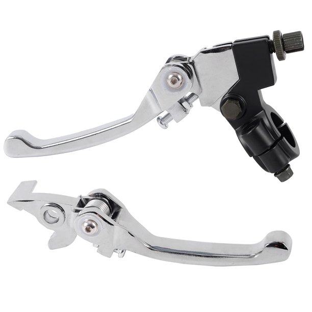 Stylemafia Palanca de freno de embrague de aluminio plegable plateada compatible con manillar de 22 mm 7/8 pulgadas 110 cc 125 cc 140 cc Ttr 125 cc Ssr Xmotos Apollo 125 Pit Dirt Bike motocicleta