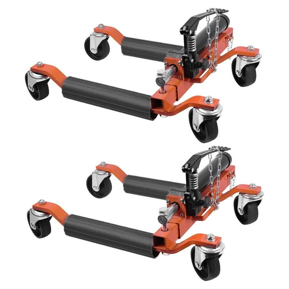 Telyswee Car Wheel Dolly Set of 2, Mechanical 1500-lbs Capacity Car Dolly with Hydraulic Tire Jack for Vehicle Positioning for Truck RV Trailer