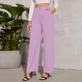 thumbnail image 5 of Women's Casual Solid Color Suit Pants, High Waist Draped Slim Trousers, Office Fashion Wear for Business Casual and Professional Environments,Light Purple,M, 5 of 6