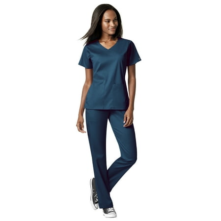 

WonderWink Scrubs Set PRO Women s Notch Neck Top & Knit Waist Pant