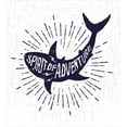 thumbnail image 3 of Shark Duvet Cover Set, of Adventure Words over a Fish Body Wildlife Grunge Design, Decorative 3 Piece Bedding Set with 2 Pillow Shams, Queen Size, Indigo Pearl, by Ambesonne, 3 of 3