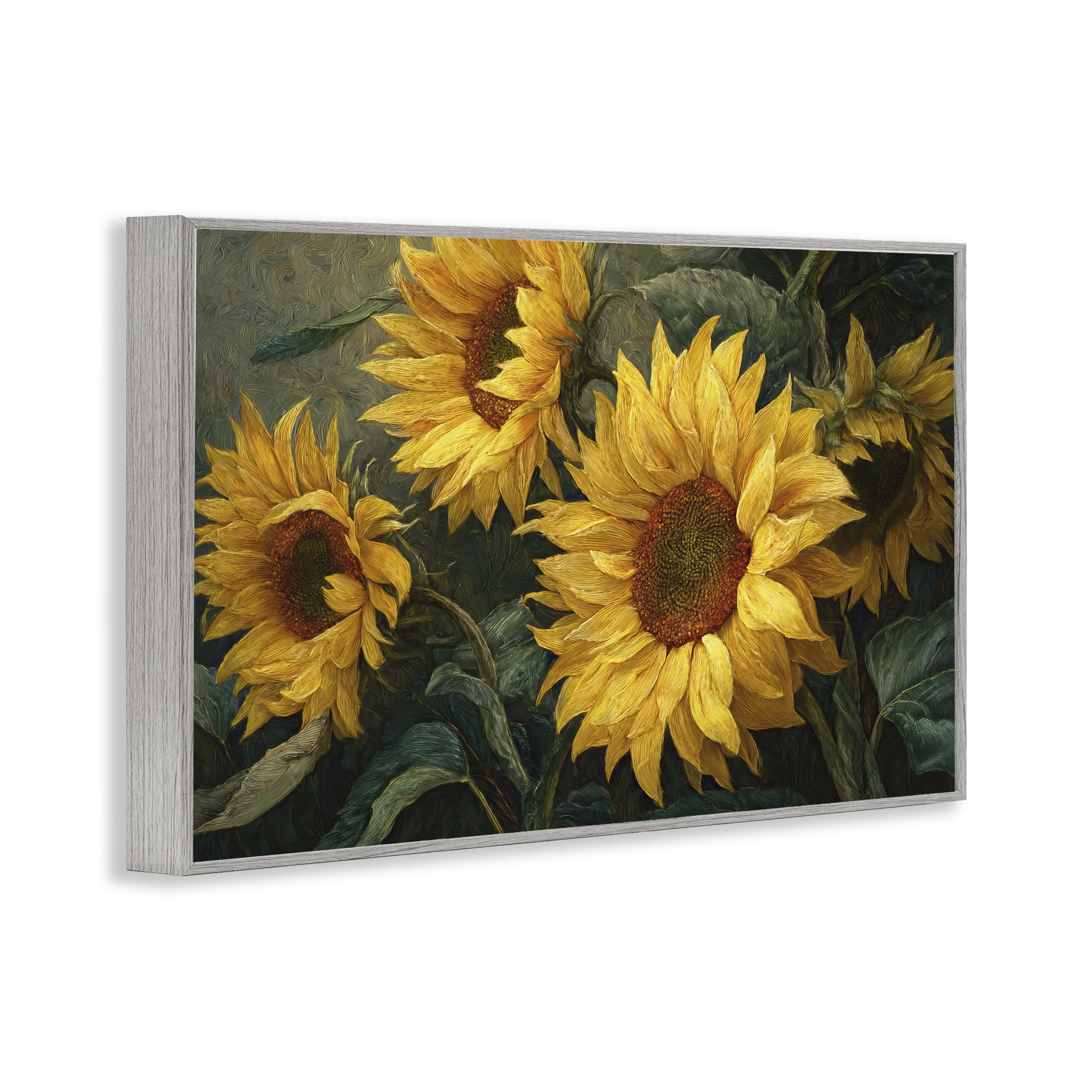 Stupell Industries Sunflowers For The Soul Gray Framed Giclee Art, design by Tina LeCour