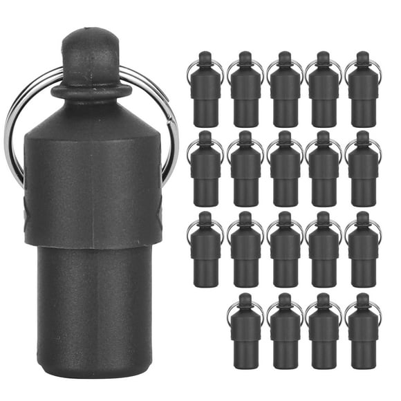 20 etiquetas antipérdida para mascotas, identificación de perro y gato, etiqueta de dirección, almacenamiento, barril, tubo, collar colgante (negro)