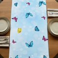 thumbnail image 5 of Table Runners 70 Inches Long Dress Scarves, Easter Farmhouse Coffee/Dining/Kitchen Table Decor, Holiday Table Runner, Spring Colorful Easter Eggs Bunny Butterfly Blue 13x70 Inch, 5 of 9