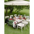 thumbnail image 3 of Outdoor Tablecloth with Umbrella Hole and Zipper, Black Green Snowman Christmas Rectangle Table Cloth 60x120 Inch Waterproof Tablecloth, Xmas Tree Snowflake Winter Picnic Table Cover for Patio, 3 of 7