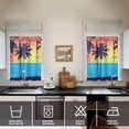 thumbnail image 4 of Kitchen Curtains 36 Inch Short - 3 Panel Set, Rod Pocket Window Curtain with Tropical Palm Tree Sunset Print, 100% Polyester for Boho Kitchen, Beach Room, Easy Wash, 4 of 6