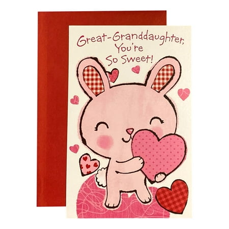 Valentine's Day Greeting Card for Grand daughter - Great-Granddaughter, You're So Sweet!; Cat, Hearts