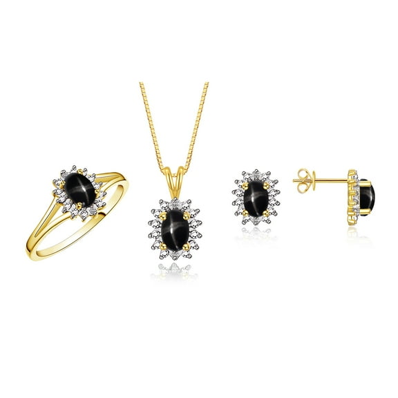 RYLOS Women's 14K White Gold Birthstone Set: Ring, Earring & Pendant Necklace. Gemstone & Diamonds, 6X4MM Amethyst February Birthstone. Exquisite Matching Gold Jewelry Size 5