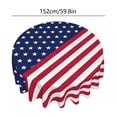 thumbnail image 2 of EGNMCR Nappe Ronde du 4 Juillet Polyester Patriotique Étoile Housse de Table Imperméable Résistante aux Taches pour Fête de la Fête de l'Indépendance BBQ Pique-Nique Maison Cuisine Salle à Manger Déco Nappe Polyester, 2 of 5