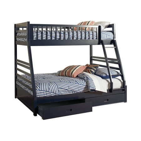 Ashton Twin over Full 2-drawer Bunk Bed Navy Blue Box 3