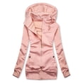 thumbnail image 1 of FASHIONWT Women Mid Length Fleece Warm Cotton Athletics Hooded Jacket, 1 of 3