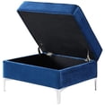 thumbnail image 3 of Posh Living Levi Tufted Velvet Storage Ottoman with Chrome Legs in Navy Blue, 3 of 9