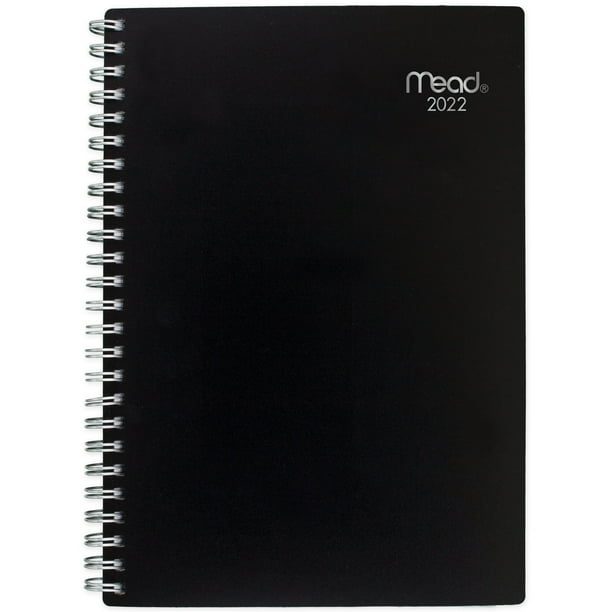 Mead 2022 Basic Weekly Monthly Planner Black Small 5 12 x 8 12