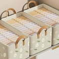 thumbnail image 5 of Xuewenshw Clothes Sorting Reinforced Handle Fabric Storage Sure Here's A Product Title For Listing Foldable With Large Capacity Wardrobe Organizer Beige Boxes for Closet Organization, 5 of 5