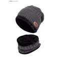 thumbnail image 2 of BadPiggies Unisex Winter Beanie Hat Scarf 2-Piece Set Thick Warm Knit Skull Cap for Men Women (Gray), 2 of 5