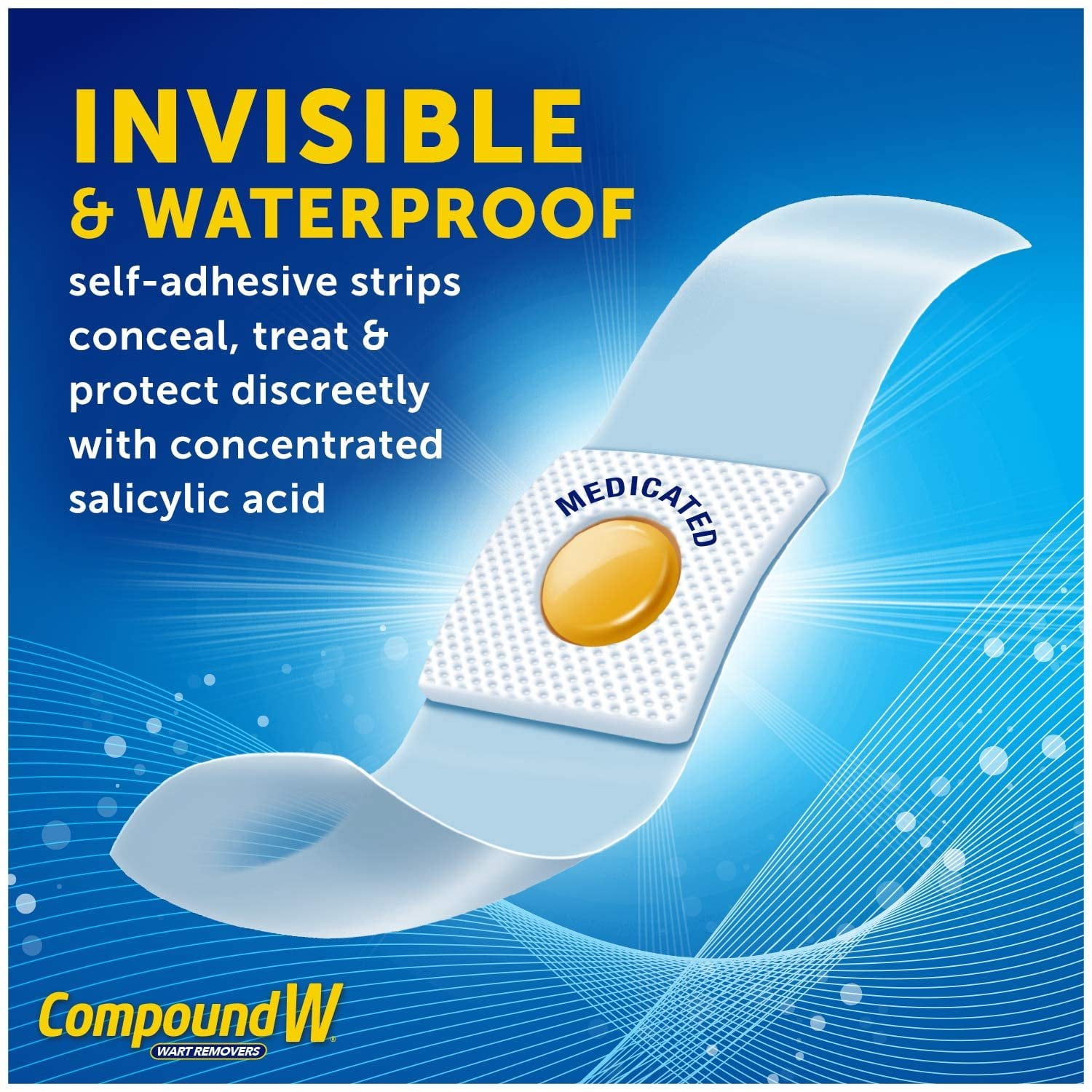 Compound W Maximum Strength One Step Invisible Wart Remover Strips, 14 Ct, 4-Pack