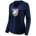 thumbnail image 2 of Women's Navy Army Black Knights Banner Wave Long Sleeve V-Neck T-Shirt, 2 of 3