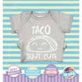 thumbnail image 2 of Shop4Ever Taco Bout Cute Baby's Bodysuit Infant Cotton Romper 6 Months Heather Grey, 2 of 5