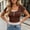 Brown, variant on Womens Button Down Shirts Blouses Cropped Casual Tunic Short Sleeve Lace T Shirts for Women