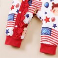 thumbnail image 6 of AINIYS Baby Summer Striped Romper Sleeveless Button Loose Playsuit Cotton Linen Jumpsuit Red 9 Months, 6 of 8