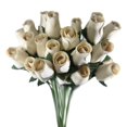 thumbnail image 4 of White Realistic Wooden Roses 32 Count, 4 of 5